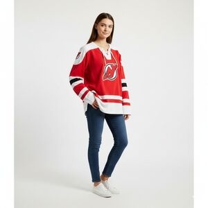 Majestic New Jersey Devils Red and White Women's Hockey Jersey